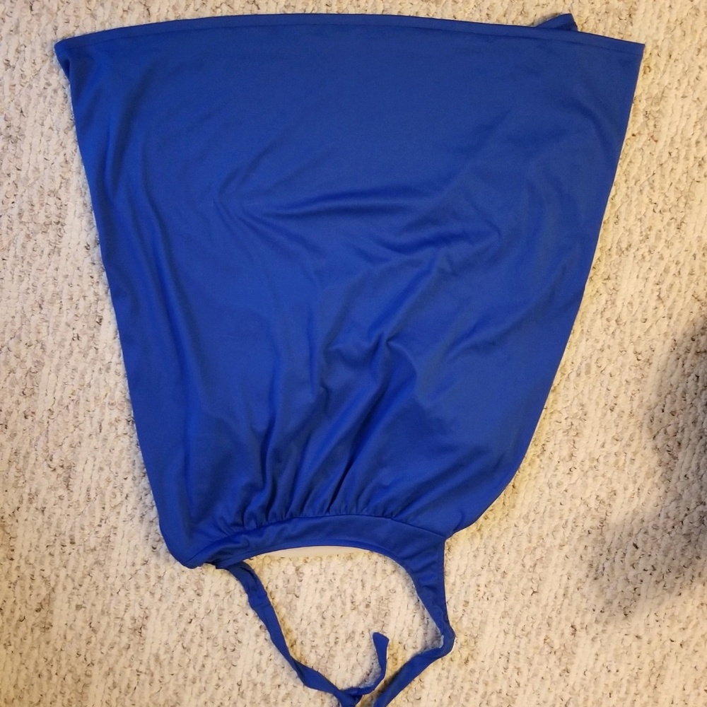 Blue Halter Swim Top